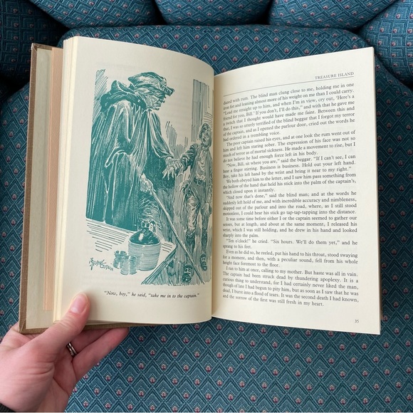 Vintage Treasure Island Novel by Robert Louis Stevenson Readers Digest Hardcover - Picture 13 of 13